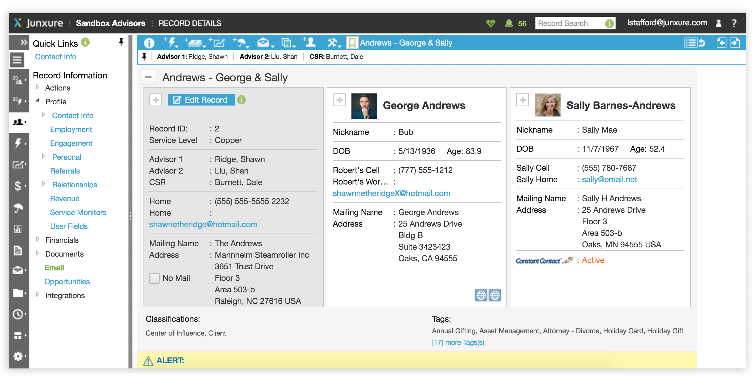 Features Junxure CRM